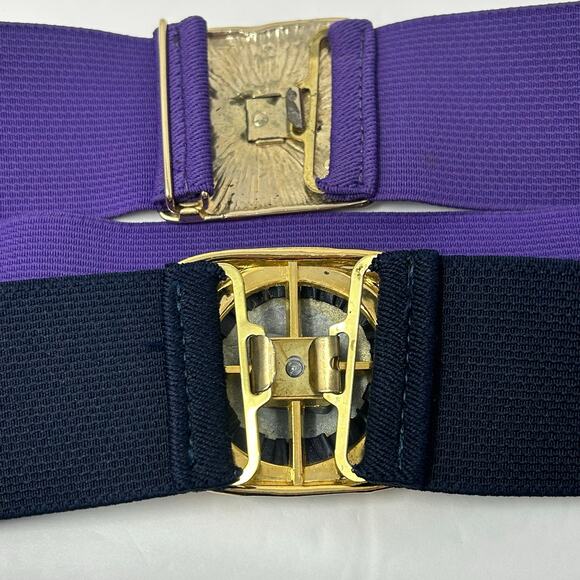 Lot 2 Vintage 80s Belts One Daylor Signed Preppy Fashion Retro Stretch Academia - Picture 3 of 9